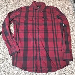 Wrangler ATG Plaid Flannel Shirt - Button Up,‎ Long Sleeve, Pockets - Medium